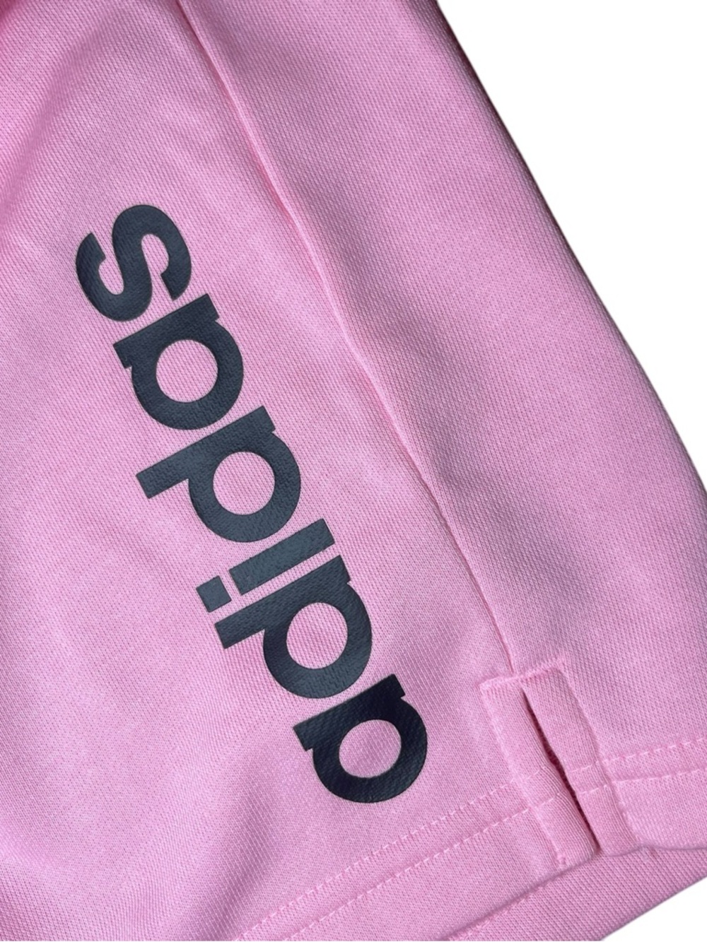 Adidas Women's Essentials Linear French Terry Shorts in Light Pink Size XL - Picture 10 of 13